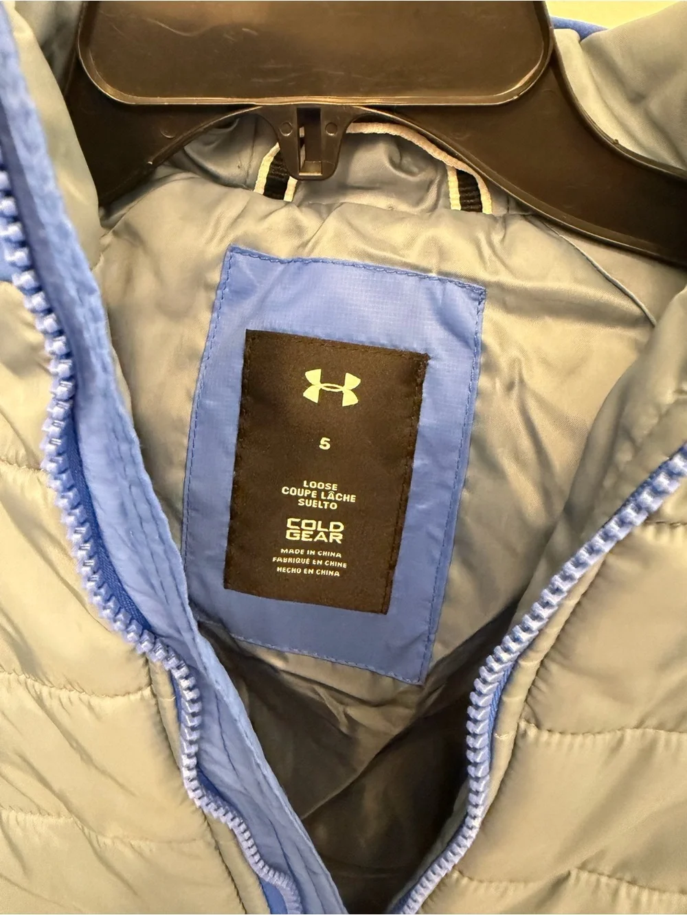Under Armour Boys' Blue and Gray Hooded Puffer Jacket